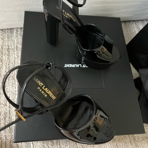 Saint Laurent black patent platform size 7. Worn once for an hour. - Picture 6 of 8